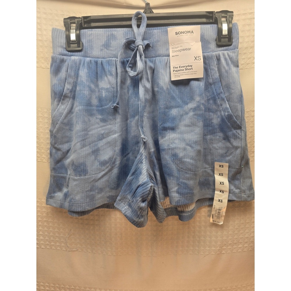 Sonoma Pajama Shorts Womens XS Blue Tie Dye Loungewear Drawstring 6750